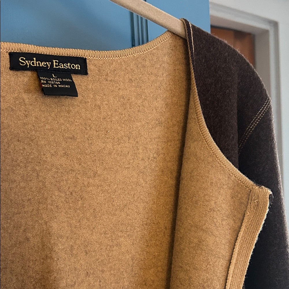 Women's Brown Wool Cardigan - Picture 8 of 9